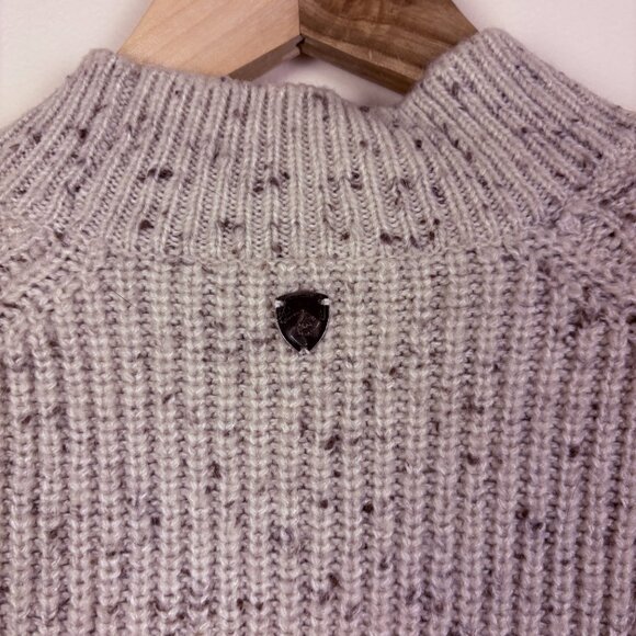 Kuhl Cream Speckled Merino Wool Blend Mock Neck Ribbed Sweater Ski Outdoor - Picture 7 of 12